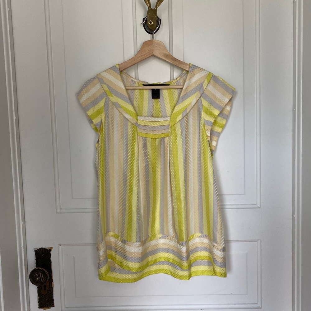 Marc By Marc Jacobs Yellow and White Striped Blouse